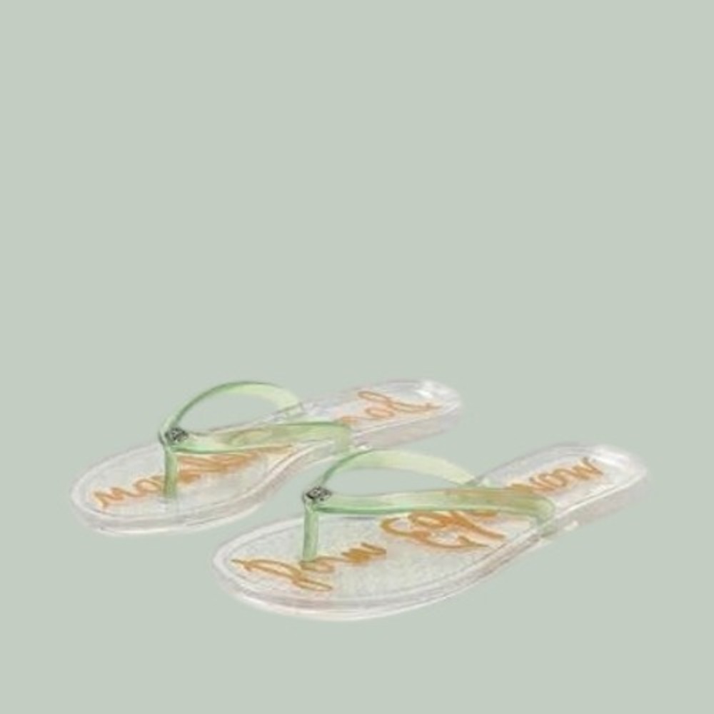 Sam Edelman Dean Green Jelly Clear Thong Sandals Women's Size 8 NEW